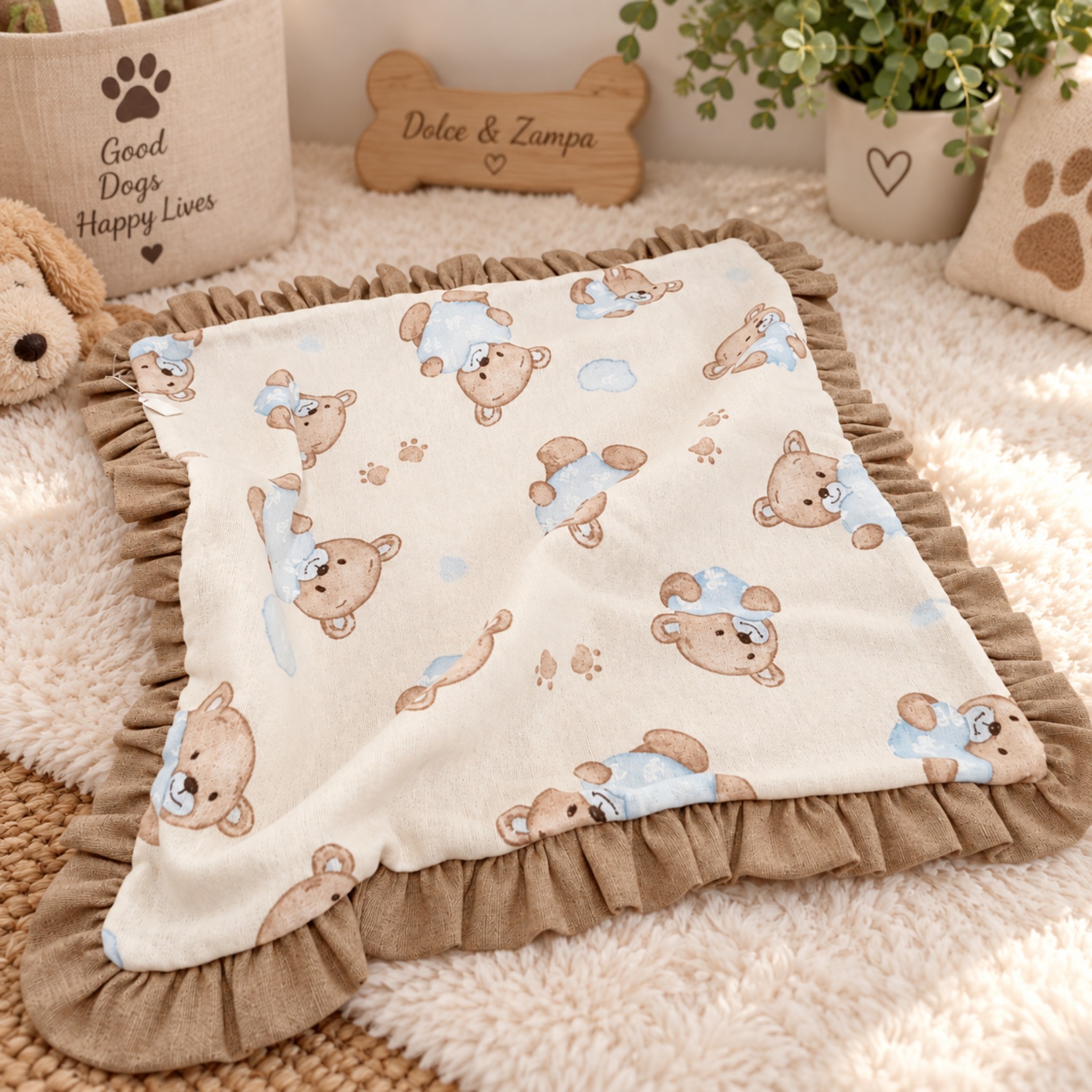 Coperta Pet Cocoon Rosa a Pois con Minnie